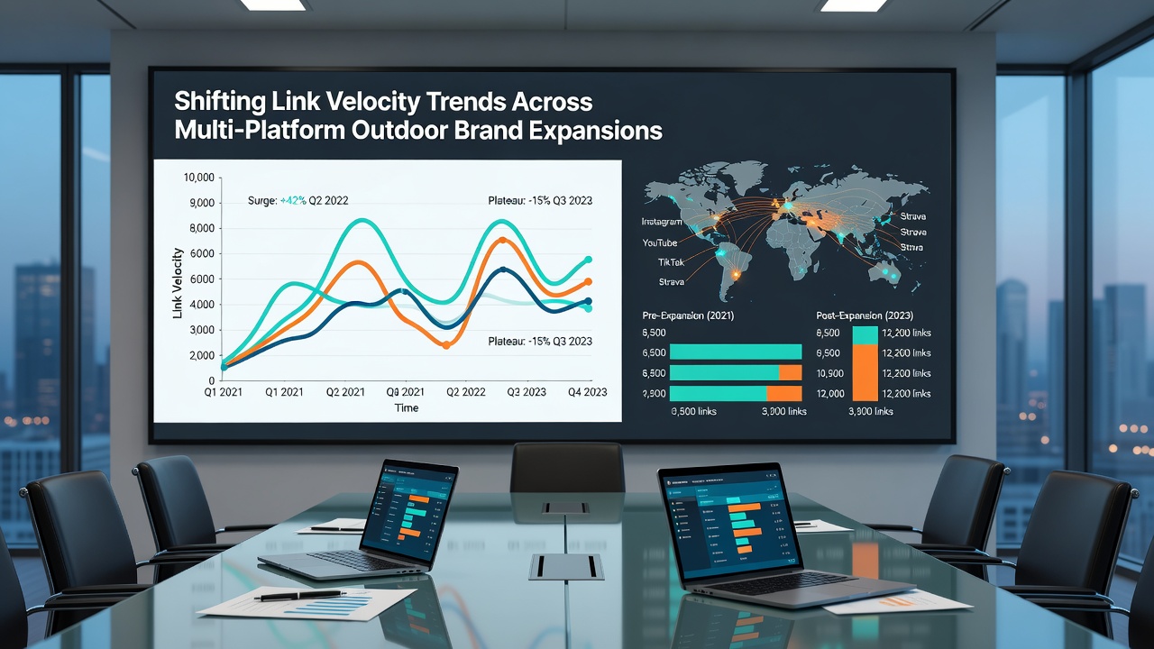 Chart showing link accumulation rates during outdoor brand platform expansions